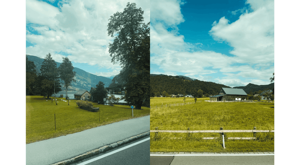Hallstatt bus road view